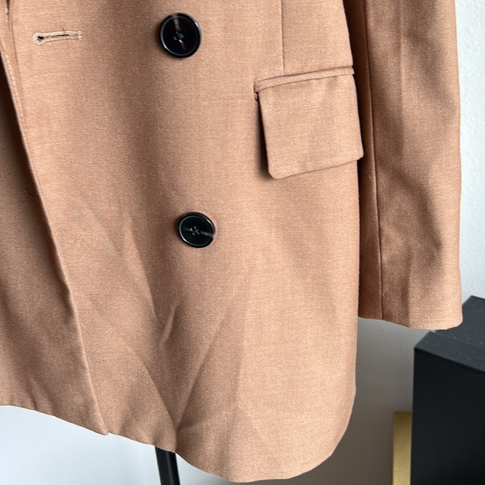 Zara Brown Tan Double Breasted Oversized 90s minimalist Blazer - Picture 9 of 13
